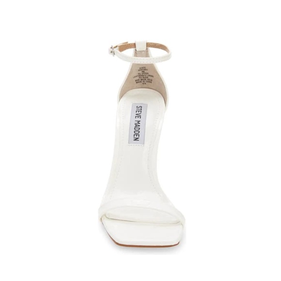Steve Madden - Shaye - Ankle Strap Sandal Heels - White Patent - Picture 5 of 5